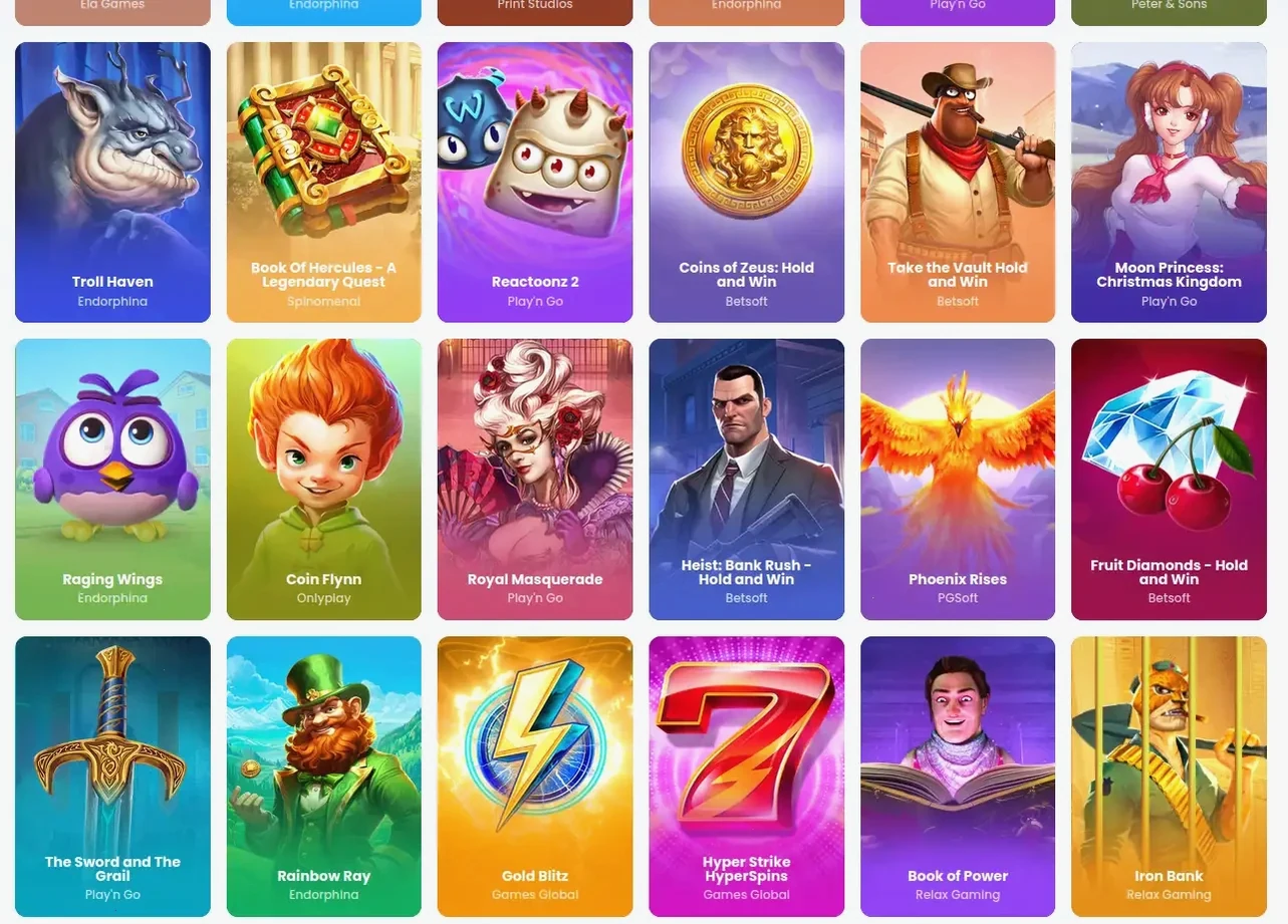 Kingbilly Casino Spielauswahl